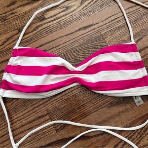 VS pink white striped bandeau tie halter NWOT